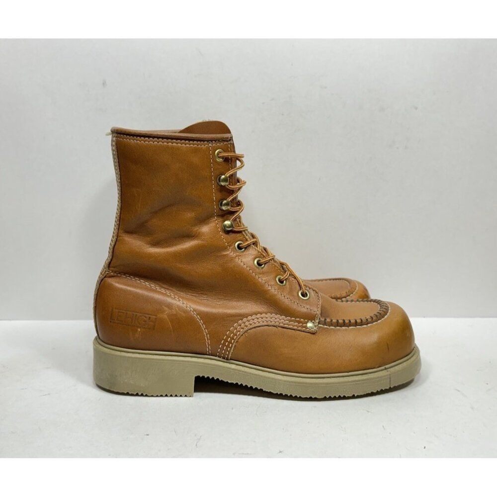 Vintage Lehigh Steel Toe Boots Brown Leather‎ Men’s Size 8.5 D Shoes